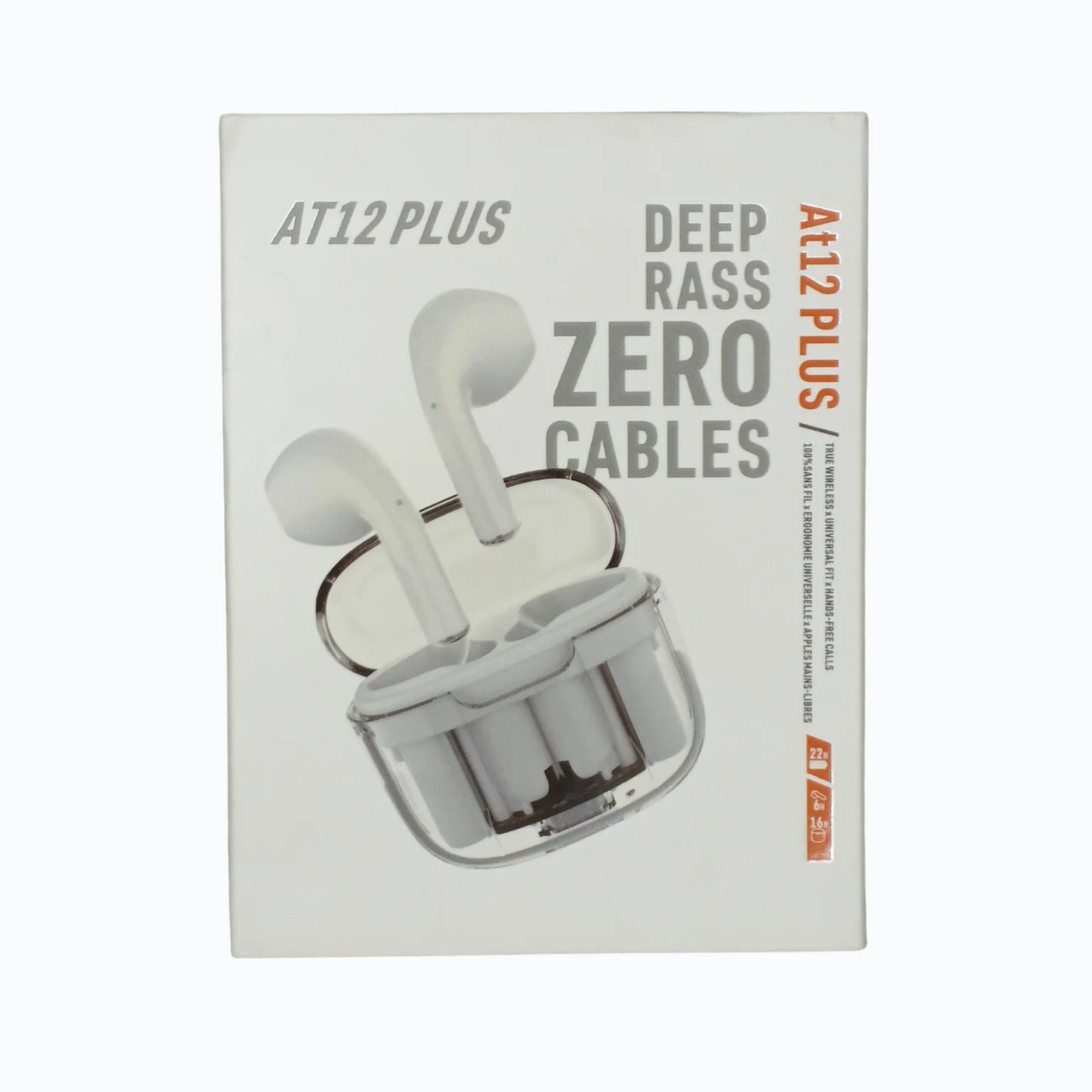 AT 12 Plus Earbuds charging case with earbuds inside