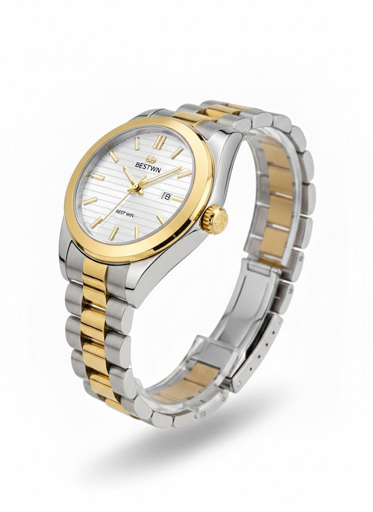 Bestwin Golden and Silver Watch for Men