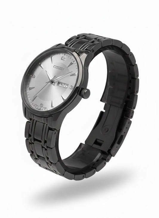 Citizen watch for men with black stainless steel strap